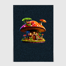 Постер Сказочный домик из гриба