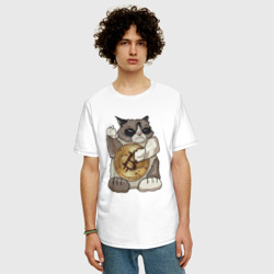 Мужская футболка хлопок Oversize Ворчливый кот - фото 2