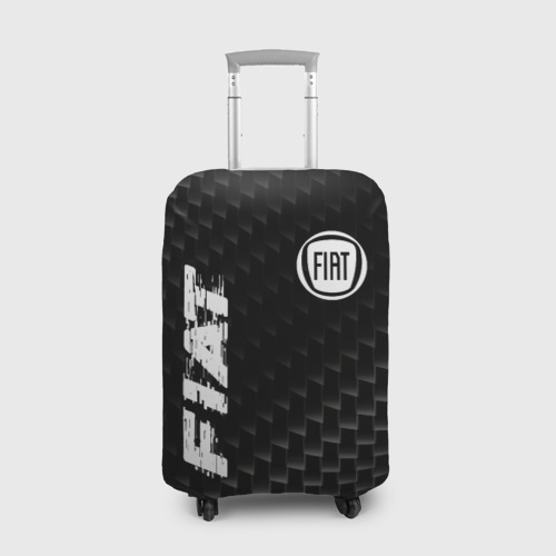 Чехол для чемодана 3D Fiat карбоновый фон, цвет 3D печать