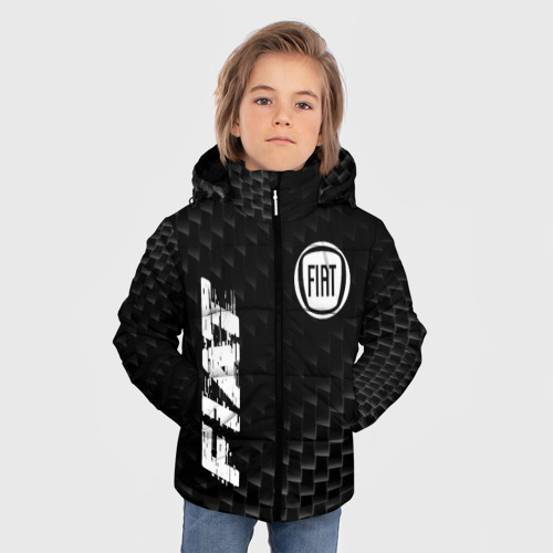 Зимняя куртка для мальчиков 3D Fiat карбоновый фон, цвет черный - фото 3