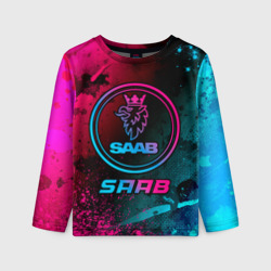 Детский лонгслив 3D Saab - neon gradient