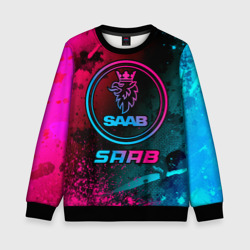 Детский свитшот 3D Saab - neon gradient