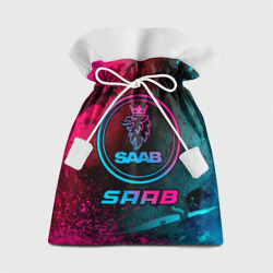 Подарочный 3D мешок Saab - neon gradient