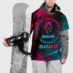 Накидка на куртку 3D Saab - neon gradient