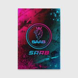 Обложка для автодокументов Saab - neon gradient