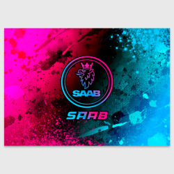 Поздравительная открытка Saab - neon gradient