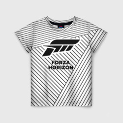 Детская футболка 3D Символ Forza Horizon на светлом фоне с полосами
