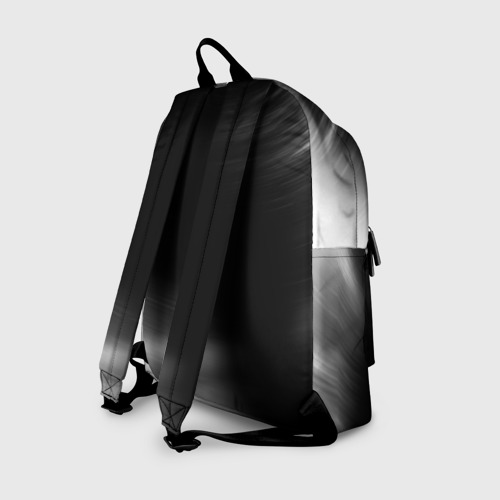 Рюкзак 3D с принтом Die Antwoord glitch на темном фоне: символ, надпись, вид сзади #1