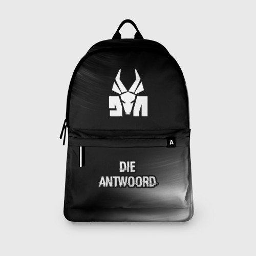 Рюкзак 3D с принтом Die Antwoord glitch на темном фоне: символ, надпись, вид сбоку #3
