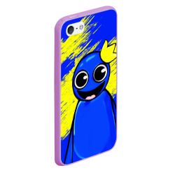 Чехол для iPhone 5/5S матовый Радужные друзья радостный Синий - фото 2