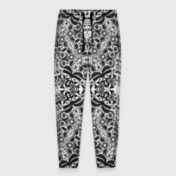 Мужские брюки 3D Черно-белый ажурный кружевной узор