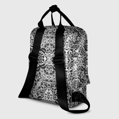 Женский рюкзак 3D Черно-белый ажурный кружевной узор - фото 5