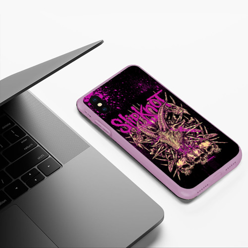 Чехол для iPhone XS Max матовый с принтом Slipknot Pink, фото #5