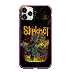 Чехол для iPhone 11 Pro Max матовый Slipknot Yellow demon