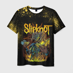 Мужская футболка 3D Slipknot Yellow demon