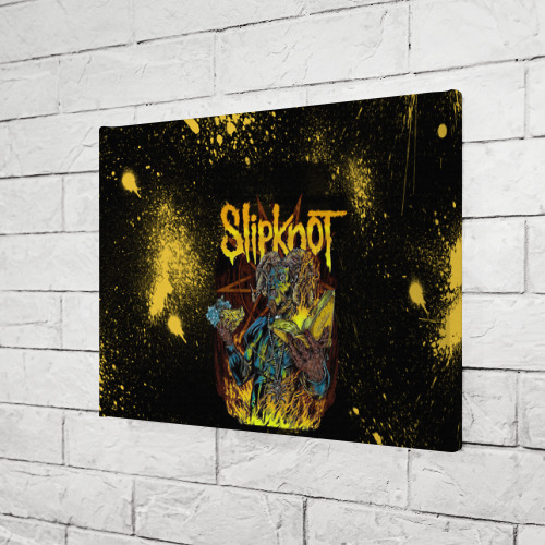 Холст прямоугольный Slipknot Yellow demon, цвет 3D печать - фото 3