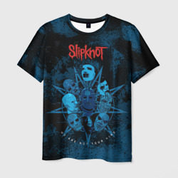 Мужская футболка 3D Slipknot blue