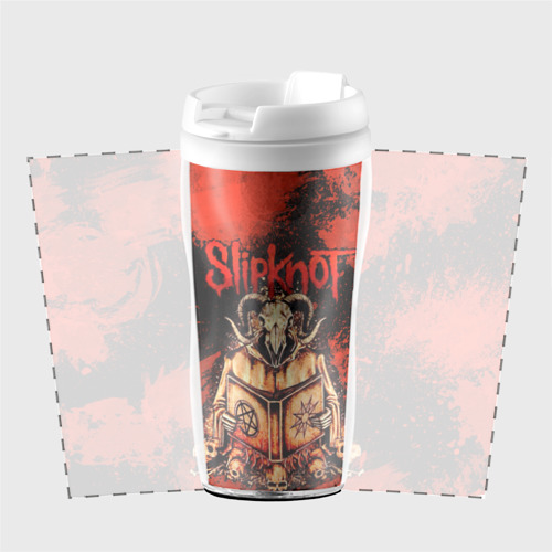 Термокружка-непроливайка Slipknot  бараний череп, цвет белый - фото 2