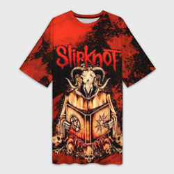 Платье-футболка 3D Slipknot  бараний череп