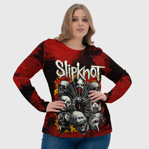 Женский лонгслив 3D с принтом Slipknot rock, фото #4