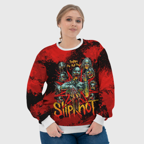 Женский свитшот 3D Slipknot red  satan, цвет 3D печать - фото 6