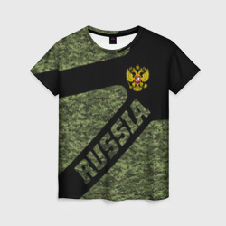 Женская футболка 3D Камуфляж - Russia