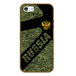 Чехол для iPhone 5/5S матовый Камуфляж - Russia