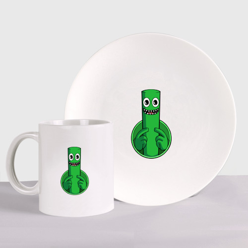 Набор: тарелка + кружка Радужные друзья: Зеленый