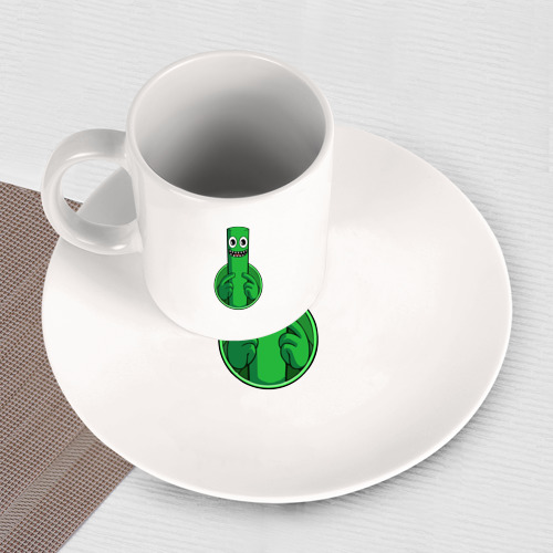 Набор: тарелка + кружка Радужные друзья: Зеленый - фото 3