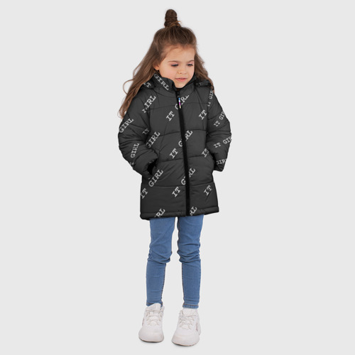 Зимняя куртка для девочек 3D с принтом Программисты - IT girl, вид сбоку #3
