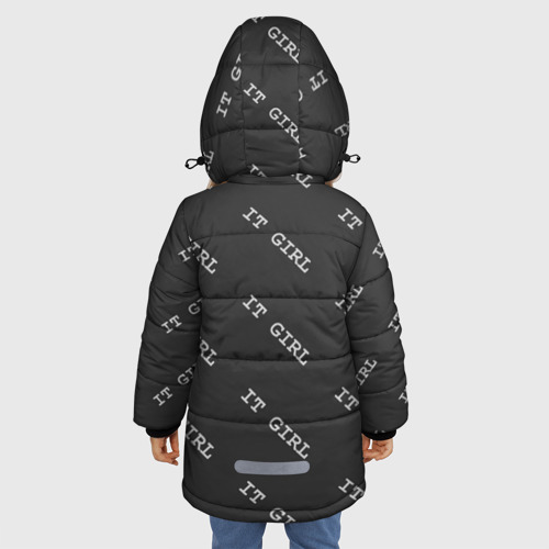Зимняя куртка для девочек 3D с принтом Программисты - IT girl, вид сзади #2