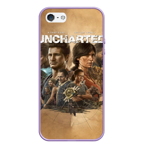 Чехол для iPhone 5/5S матовый Uncharted: Legacy of Thieves Collection, цвет светло-сиреневый