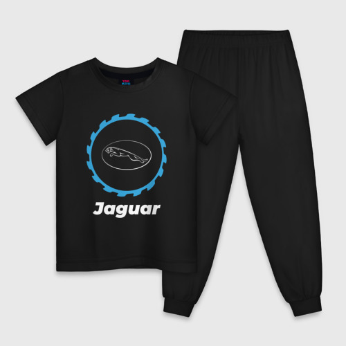 Детская пижама хлопок с принтом Jaguar в стиле Top Gear, вид спереди #2