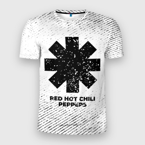 Мужская футболка 3D Slim Red Hot Chili Peppers с потертостями на светлом фоне, цвет 3D печать