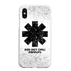 Чехол для iPhone XS Max матовый Red Hot Chili Peppers с потертостями на светлом фоне