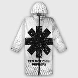 Мужской дождевик 3D Red Hot Chili Peppers с потертостями на светлом фоне