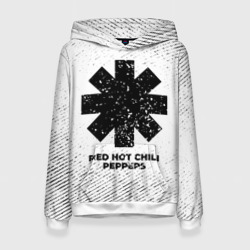 Женская толстовка 3D Red Hot Chili Peppers с потертостями на светлом фоне