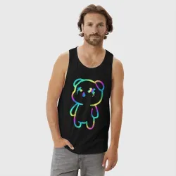 Мужская майка хлопок Cool neon bear - фото 2