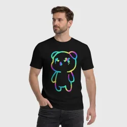 Мужская футболка хлопок Cool neon bear - фото 2
