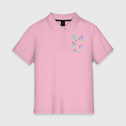 Женское поло хлопок Cool neon bear
