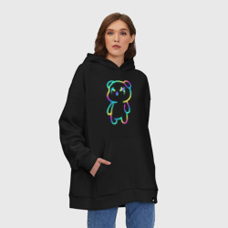 Худи SuperOversize хлопок Cool neon bear - фото 2