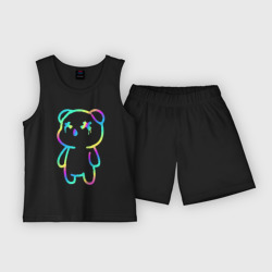 Детская пижама с шортами хлопок Cool neon bear