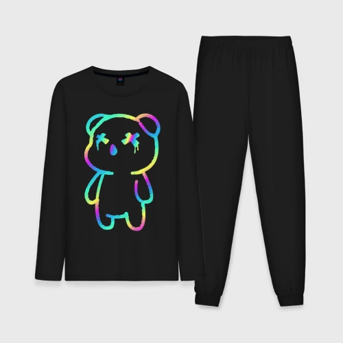 Мужская пижама с лонгсливом хлопок Cool neon bear