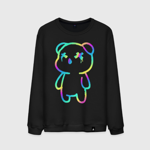 Мужской свитшот хлопок Cool neon bear, цвет черный