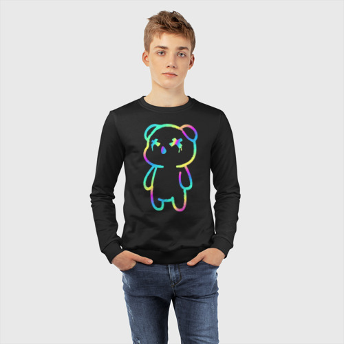 Детский свитшот хлопок с принтом Cool neon bear, фото #4
