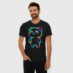 Мужская футболка хлопок Slim Cool neon bear - фото 2