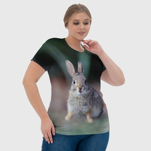 Женская футболка 3D с принтом Малыш кролик, фото #4