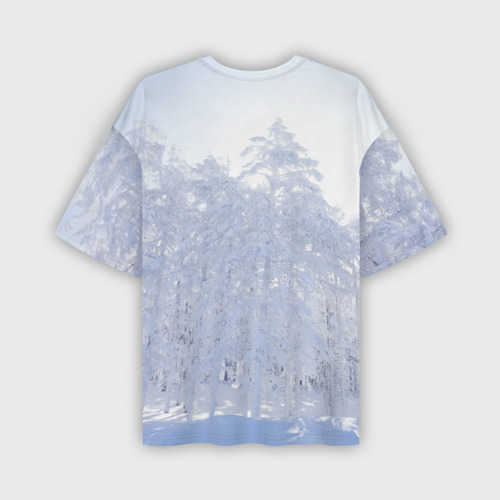 Мужская футболка oversize 3D Сова белая подмигивает, цвет 3D печать - фото 2