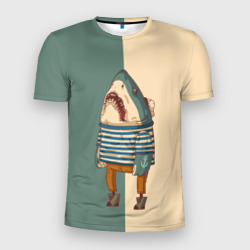 Мужская футболка 3D Slim Акула-моряк