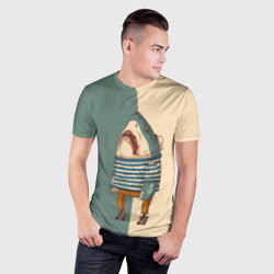 Мужская футболка 3D Slim Акула-моряк - фото 2